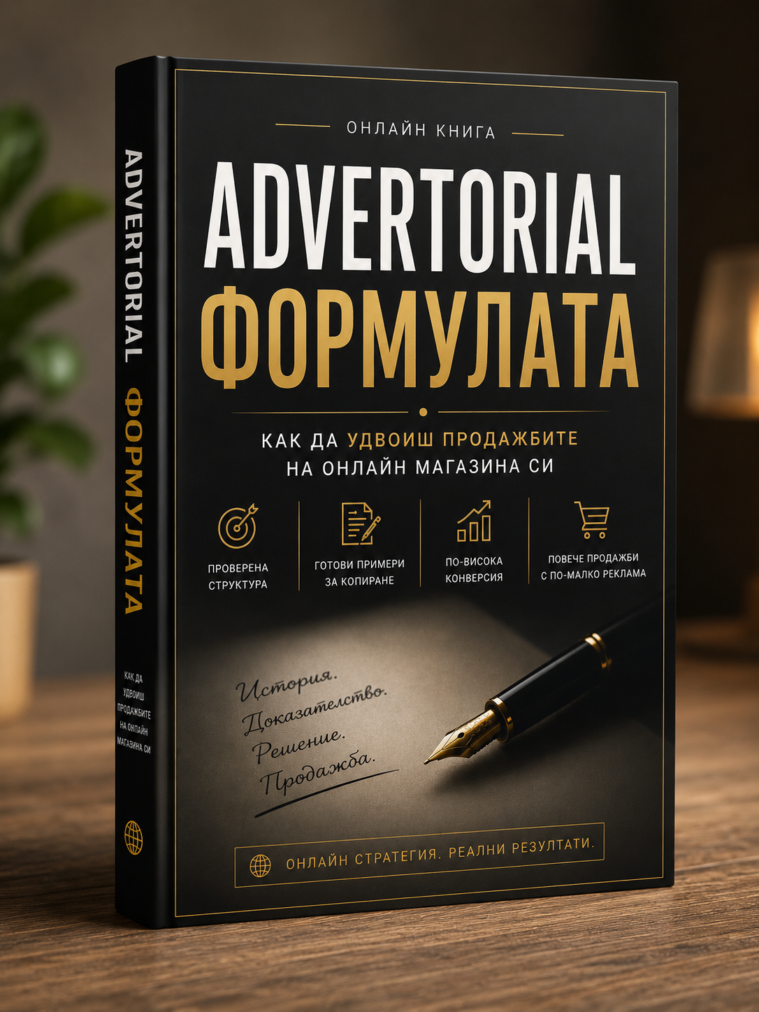 3D визуализация на книгата Advertorial Формулата